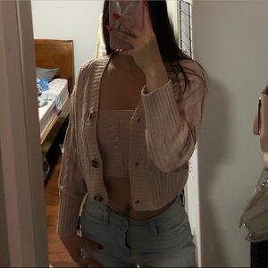 BRAND NEW MATCHING KNIT CARDIGAN AND TUBE TOP SET